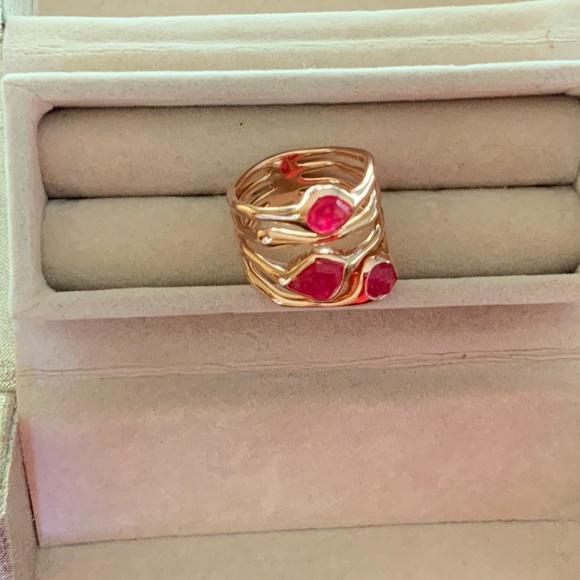 Monica Vinader Siren Cluster Cocktail Pink Quartz ring - Picture 5 of 14